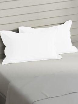 Nautica - Premium Cotton Pillow Covers - White - White (Pack of 2)