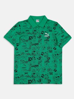 Puma - Super All Over Print Boys Green T-Shirts