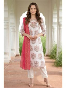 Aurelia - Women Pink Foil Printed Chiffon Dupatta