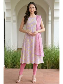 Aurelia - Women Light Pink Printed Chiffon Dupatta