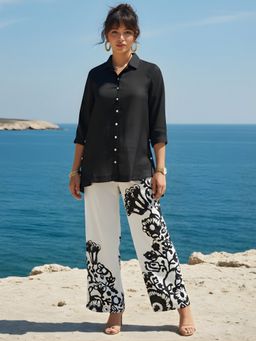 Dora Dori - Women Black Viscose Rayon Co-Ord Set