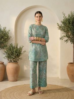 IMANA - Green Printed Pure Cotton Co-Ord Set