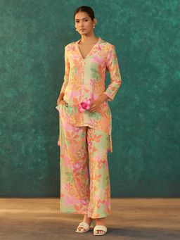 arangya - Women Floral Pure Crepe Multicolor Co-Ord Set