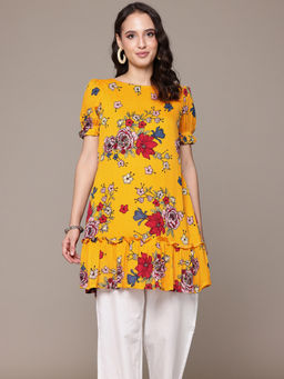 SILSELAH - Yellow Floral Printed Kurti