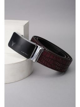 Allen Solly - Men Maroon Textured Casual Belt