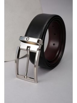 Louis Philippe - Men Black Solid Genuine Leather Formal Belt