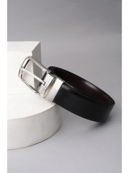 Louis Philippe - Men Black Solid Genuine Leather Formal Reversible Belt
