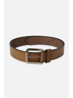 Peter England - Men Tan Textured Genuine Leather Belt