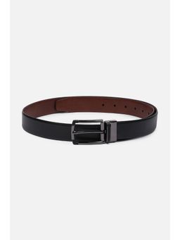 Peter England - Men Black Textured Genuine Leather Reversible Belt
