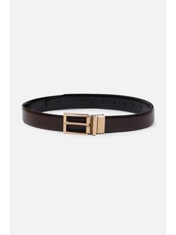 Peter England - Men Brown Textured Genuine Leather Reversible Belt