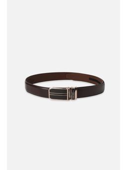 Peter England - Men Brown Textured Genuine Leather Belt