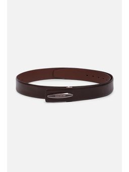 Peter England - Men Brown Textured Genuine Leather Belt