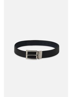 Peter England - Men Black Textured Genuine Leather Reversible Belt