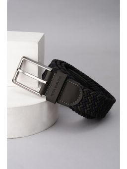 Peter England - Men Olive Textured Genuine Leather Belt