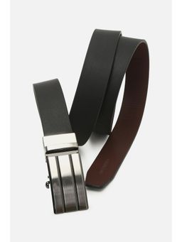Peter England - Men Black Solid Genuine Leather Belt (L)