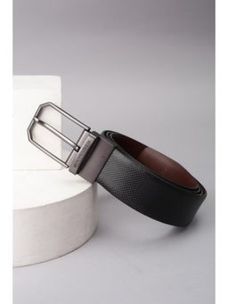 Van Heusen - Men Black Textured Formal Reversible Belt