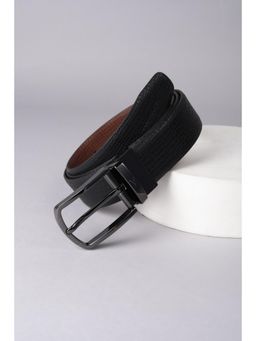 Van Heusen - Men Black Textured Formal Reversible Belt