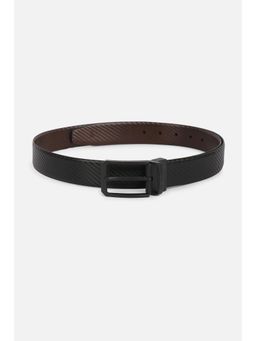 Van Heusen - Men Black Textured Formal Reversible Belt