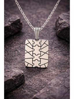 SKO - Miora Silver Geometric Industrial Tag Pendant
