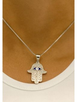 SKO - Miora Silver Hamsa Evil Eye Pendant