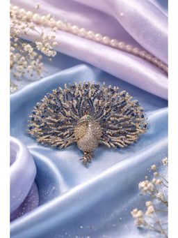 SKO - Miora Blue Colored Peacock Brooch