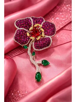 SKO - Miora Pink Red Rose Brooch