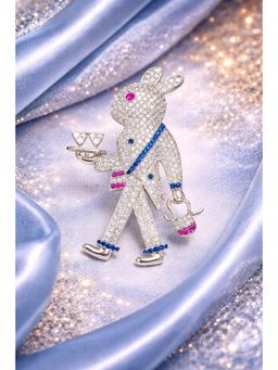Miora - Silver Party Bunny Brooch