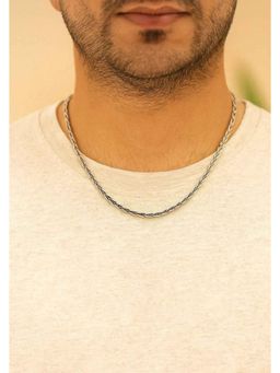 SKO - Miora Silver Oxidized Tribal Pattern Chain Necklace