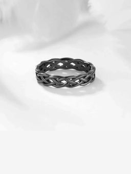 SKO - Miora Black Celtic Knot Band Ring