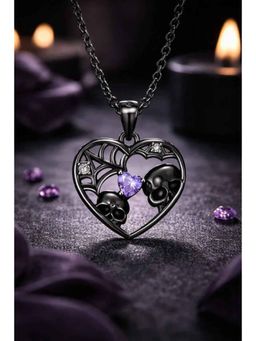 SKO - Miora Black Heart Skull Chain and Pendant