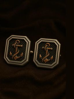 SKO - Miora Black Anchor Rope Cufflinks