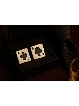SKO - Miora Silver Ace Of Clubs Playing Card Cufflinks