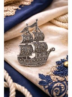Miora - Silver Vintage Sailing Ship Brooch