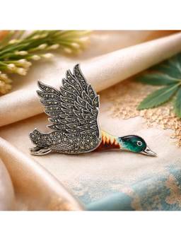 Miora - Multi-Color Flying Duck Enamel Brooch