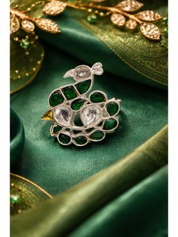 Miora - Green Indian Peacock Brooch