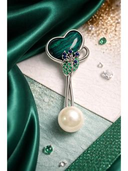 Miora - Silver Jade Whisper Lapel Pin Brooch