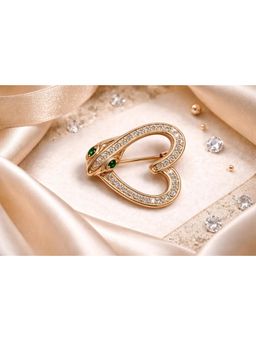 SKO - Miora Gold Serpent Heart Mini Brooch
