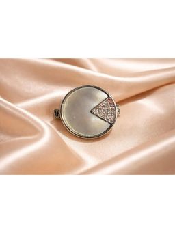 SKO - Miora Silver Ivory Matrix Button Pendent