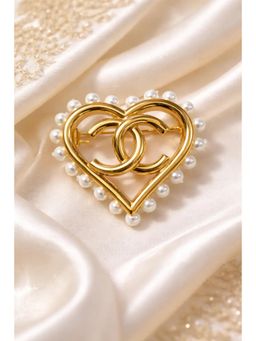 Miora - Gold Pearl Monochrome Brooch