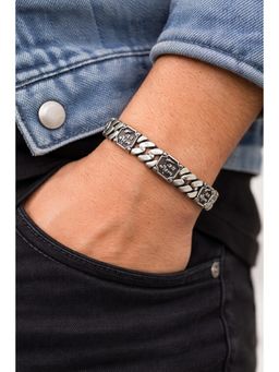 SKO - Miora Silver Hanuman Engraved Chain Bracelet