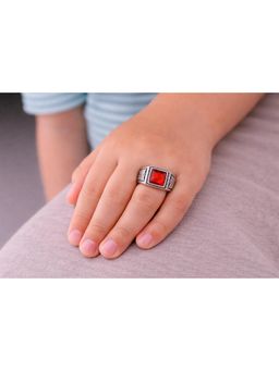 SKO - Miora Black Stone Square Signet Ring