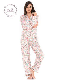 mackly - Pyjama Pant With Long Sleeves Floral AOP - Multi-Color
