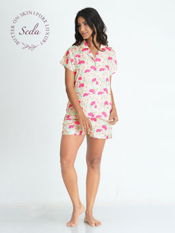 mackly - Womens Satin Shirt & Shorts (Set of 2)