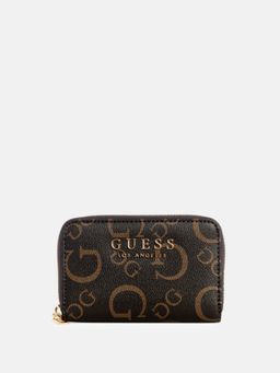 Guess - Women Brown Printed Saffron Zip Around Wallet
