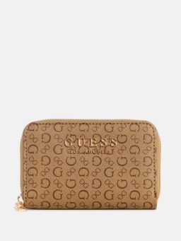 Guess - Women Beige Printed Saffron Zip Around Wallet