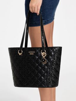 Guess - Women Black Quilted Estonia Carryall Tote Bag