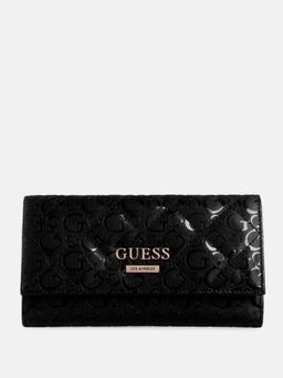 Guess - Women Black Textured Estonia Slim Wallet