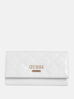 Guess - Women White Textured Estonia Slim Wallet