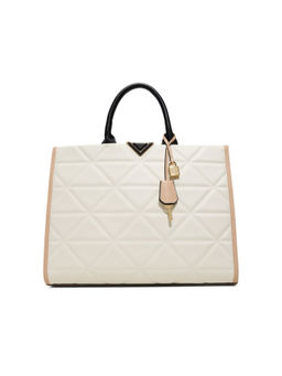 Aldo - Women Off White Tote Bag with Detachable Strap and Keychain