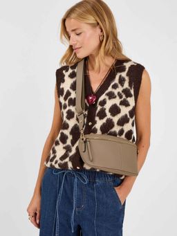 Accessorize London - Women Taupe Bum Crossbody Sling Bag